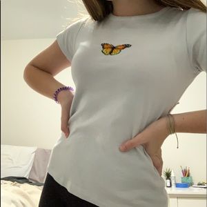 EMBROIDER BUTTERFLY TOP